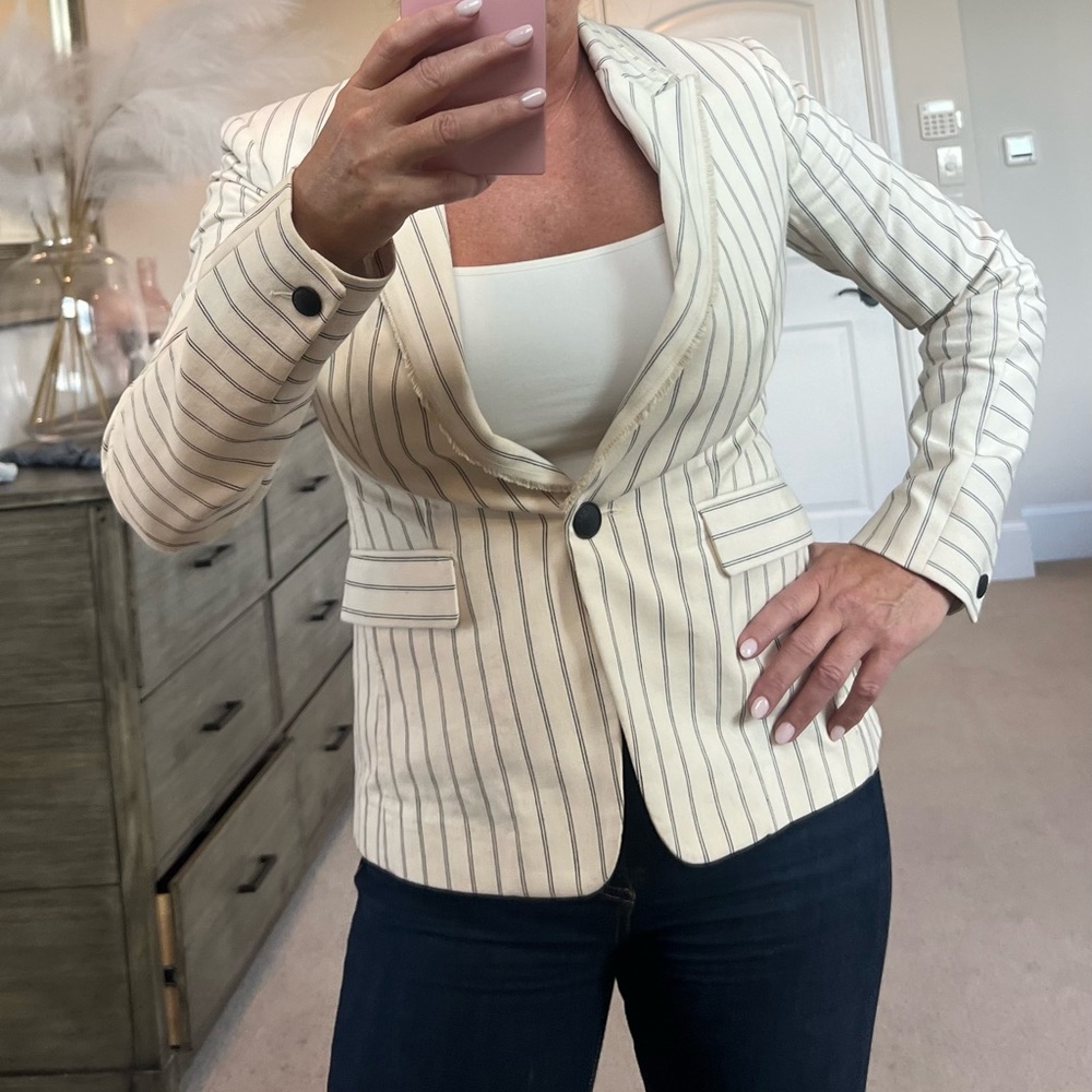Power house blazer with flattering edges!